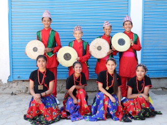 dancing group at festival program